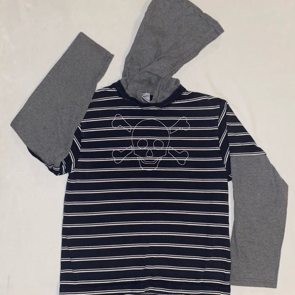 Gymboree Skull & Crossbones Hooded Tee - Picture 1 of 3